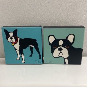 2 Marc Tetro French Bulldog Canvas Prints *Set of 2*  6”x6” each